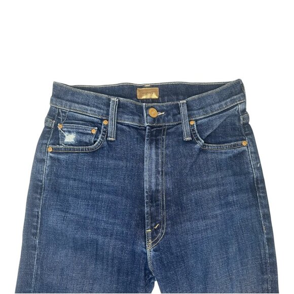 Mother High Waisted Rider Ankle Fray Jeans Size 26 In Wicked Wildflower Wash - Picture 10 of 16